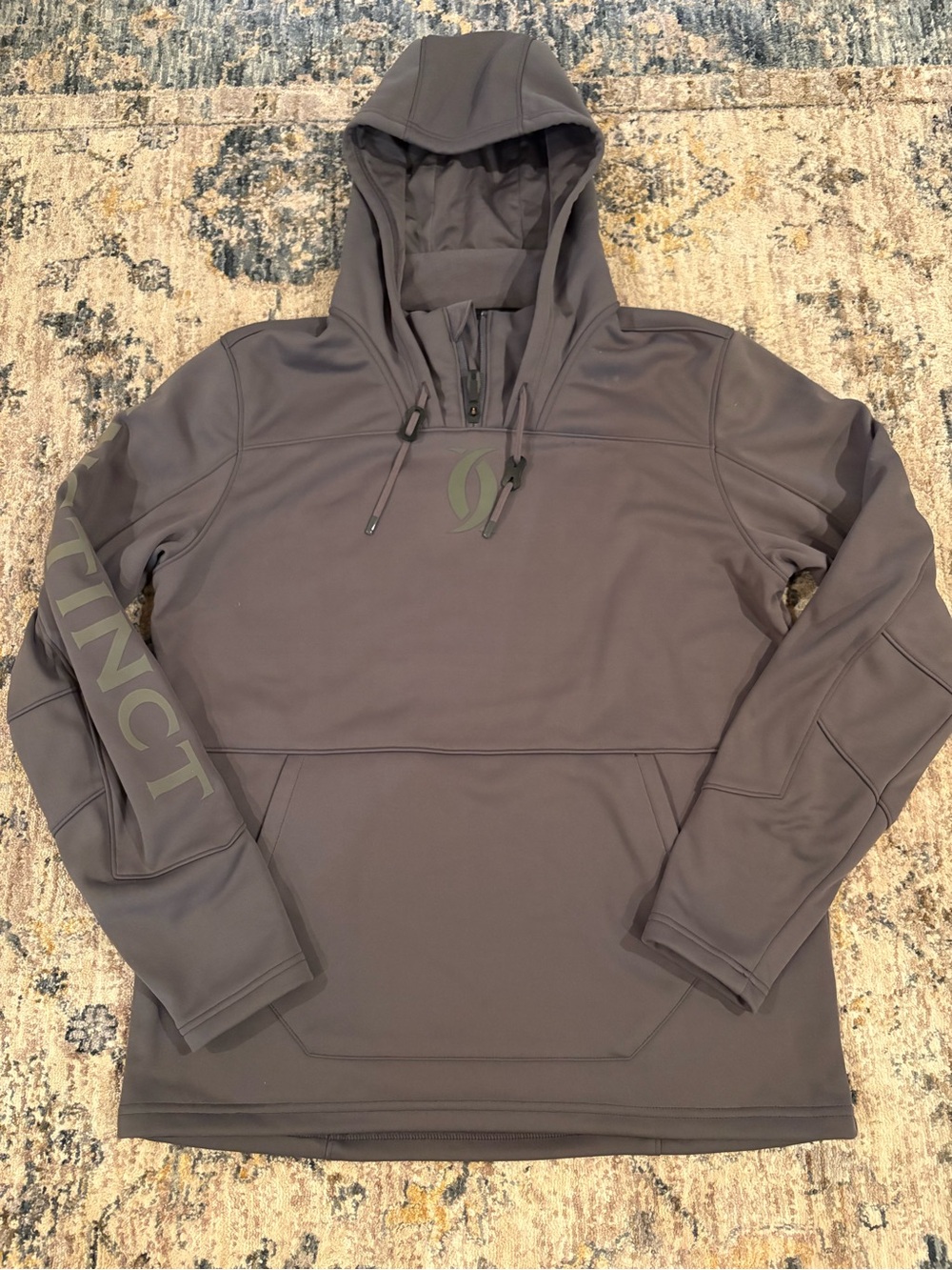 Cabelas Instinct Mens Medium Gray Sweatshirt Hoodie Hunting Gear Mid Season